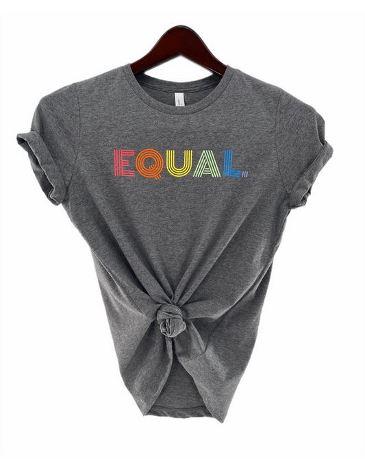 Rainbow “Equal.” Letter Graphic Tee