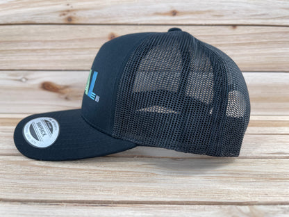 Rainbow “Equal.” 5 Panel Trucker Retro Trucker Cap Black