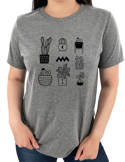 Women's Houseplant and Cactus Short Sleeve Graphic Tee