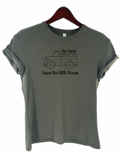 Enjoy the Little Things Women's Flower Truck Shirt